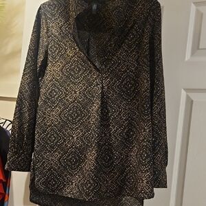 Lauren Ralph Lauren Black and Gold Blouse